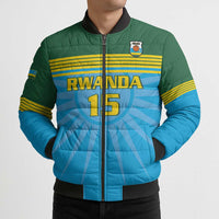 Custom Rwanda Basketball Bomber Puffer Jacket Go Champions - Wonder Print Shop