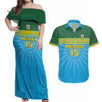 Custom Rwanda Basketball Couples Matching Off Shoulder Maxi Dress and Hawaiian Shirt Go Champions - Wonder Print Shop