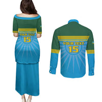 Custom Rwanda Basketball Couples Matching Puletasi and Long Sleeve Button Shirt Go Champions - Wonder Print Shop