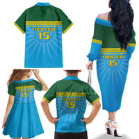 Custom Rwanda Basketball Family Matching Off The Shoulder Long Sleeve Dress and Hawaiian Shirt Go Champions - Wonder Print Shop