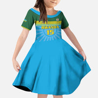 Custom Rwanda Basketball Kid Short Sleeve Dress Go Champions - Wonder Print Shop