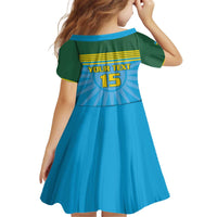Custom Rwanda Basketball Kid Short Sleeve Dress Go Champions - Wonder Print Shop