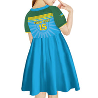 Custom Rwanda Basketball Kid Short Sleeve Dress Go Champions - Wonder Print Shop