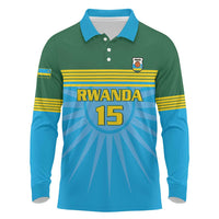 Custom Rwanda Basketball Long Sleeve Polo Shirt Go Champions - Wonder Print Shop
