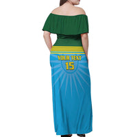 Custom Rwanda Basketball Off Shoulder Maxi Dress Go Champions - Wonder Print Shop