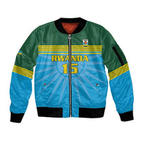 Custom Rwanda Basketball Sleeve Zip Bomber Jacket Go Champions - Wonder Print Shop