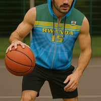 Custom Rwanda Basketball Sleeveless Zip Hoodie Go Champions - Wonder Print Shop
