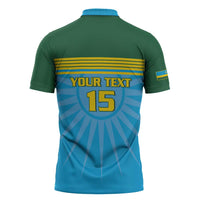 Custom Rwanda Basketball Zipper Polo Shirt Go Champions - Wonder Print Shop