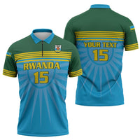 Custom Rwanda Basketball Zipper Polo Shirt Go Champions - Wonder Print Shop