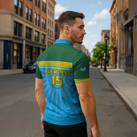 Custom Rwanda Basketball Zipper Polo Shirt Go Champions - Wonder Print Shop