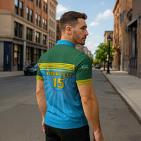 Custom Rwanda Basketball Zipper Polo Shirt Go Champions - Wonder Print Shop