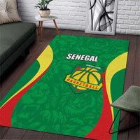 Custom Senegal Basketball Area Rug Go Champions Lions - Wonder Print Shop