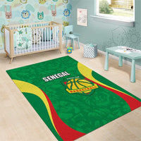 Custom Senegal Basketball Area Rug Go Champions Lions - Wonder Print Shop