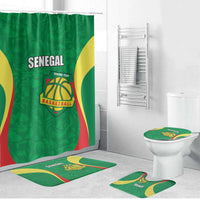 Custom Senegal Basketball Bathroom Set Go Champions Lions - Wonder Print Shop