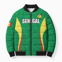 Custom Senegal Basketball Bomber Puffer Jacket Go Champions Lions - Wonder Print Shop