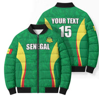 Custom Senegal Basketball Bomber Puffer Jacket Go Champions Lions - Wonder Print Shop