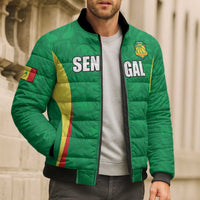 Custom Senegal Basketball Bomber Puffer Jacket Go Champions Lions - Wonder Print Shop
