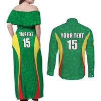 Custom Senegal Basketball Couples Matching Off Shoulder Maxi Dress and Long Sleeve Button Shirt Go Champions Lions - Wonder Print Shop