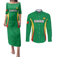 Custom Senegal Basketball Couples Matching Puletasi and Long Sleeve Button Shirt Go Champions Lions - Wonder Print Shop