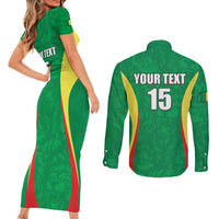 Custom Senegal Basketball Couples Matching Short Sleeve Bodycon Dress and Long Sleeve Button Shirt Go Champions Lions - Wonder Print Shop