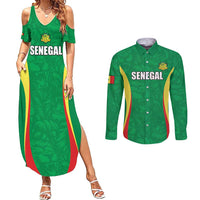 Custom Senegal Basketball Couples Matching Summer Maxi Dress and Long Sleeve Button Shirt Go Champions Lions - Wonder Print Shop