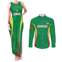 Custom Senegal Basketball Couples Matching Tank Maxi Dress and Long Sleeve Button Shirt Go Champions Lions - Wonder Print Shop