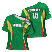 Custom Senegal Basketball Cross Shoulder Shirt Go Champions Lions - Wonder Print Shop