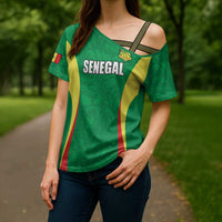 Custom Senegal Basketball Cross Shoulder Shirt Go Champions Lions - Wonder Print Shop