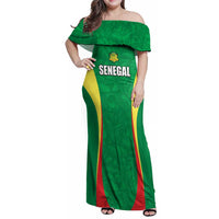 Custom Senegal Basketball Family Matching Off Shoulder Maxi Dress and Hawaiian Shirt Go Champions Lions - Wonder Print Shop