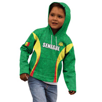 Custom Senegal Basketball Kid Hoodie Go Champions Lions - Wonder Print Shop