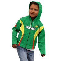 Custom Senegal Basketball Kid Hoodie Go Champions Lions - Wonder Print Shop