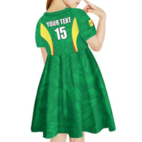 Custom Senegal Basketball Kid Short Sleeve Dress Go Champions Lions - Wonder Print Shop