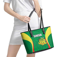 Custom Senegal Basketball Leather Tote Bag Go Champions Lions - Wonder Print Shop