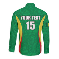 Custom Senegal Basketball Long Sleeve Button Shirt Go Champions Lions - Wonder Print Shop