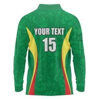 Custom Senegal Basketball Long Sleeve Polo Shirt Go Champions Lions - Wonder Print Shop