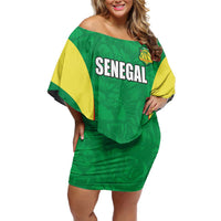 Custom Senegal Basketball Off Shoulder Short Dress Go Champions Lions - Wonder Print Shop