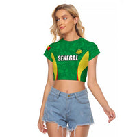 Custom Senegal Basketball Raglan Cropped T Shirt Go Champions Lions - Wonder Print Shop