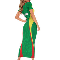 Custom Senegal Basketball Short Sleeve Bodycon Dress Go Champions Lions - Wonder Print Shop