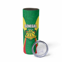 Custom Senegal Basketball Skinny Tumbler Go Champions Lions - Wonder Print Shop