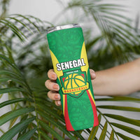Custom Senegal Basketball Skinny Tumbler Go Champions Lions - Wonder Print Shop