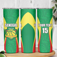 Custom Senegal Basketball Skinny Tumbler Go Champions Lions - Wonder Print Shop