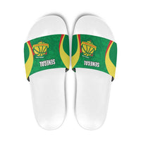 Custom Senegal Basketball Slide Sandals Go Champions Lions - Wonder Print Shop