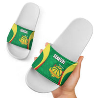 Custom Senegal Basketball Slide Sandals Go Champions Lions - Wonder Print Shop