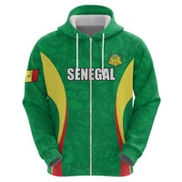 Custom Senegal Basketball Zip Hoodie Go Champions Lions - Wonder Print Shop