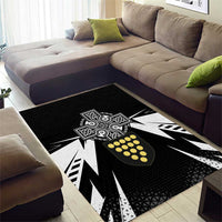 Cornwall Celtic Cross Area Rug Coat Of Arms With Celtic Pattern - Wonder Print Shop