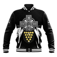 Cornwall Celtic Cross Baseball Jacket Coat Of Arms With Celtic Pattern - Wonder Print Shop