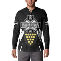 Cornwall Celtic Cross Button Sweatshirt Coat Of Arms With Celtic Pattern - Wonder Print Shop