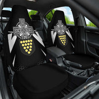 Cornwall Celtic Cross Car Seat Cover Coat Of Arms With Celtic Pattern - Wonder Print Shop