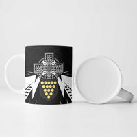 Cornwall Celtic Cross Ceramic Mug Coat Of Arms With Celtic Pattern - Wonder Print Shop