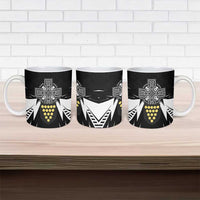 Cornwall Celtic Cross Ceramic Mug Coat Of Arms With Celtic Pattern - Wonder Print Shop